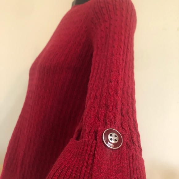 Karen Scott Women’s Petite Red Knit Sweater - Picture 3 of 5